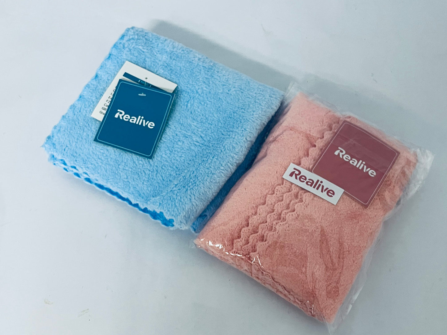 Realive Burp Cloths, Super Soft & Highly Absorbent Coral Fleece, 20 x 10 Inch Gentle & Large Burp Rugs for Baby Sensitive Skin - Burping Cloths for Newborn Essential, 2 Pack