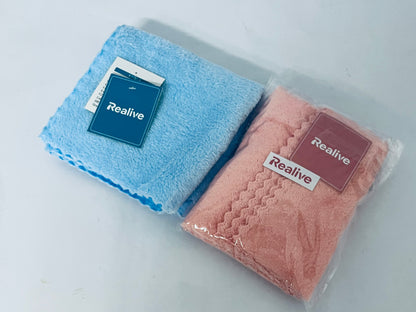 Realive Burp Cloths, Super Soft & Highly Absorbent Coral Fleece, 20 x 10 Inch Gentle & Large Burp Rugs for Baby Sensitive Skin - Burping Cloths for Newborn Essential, 2 Pack