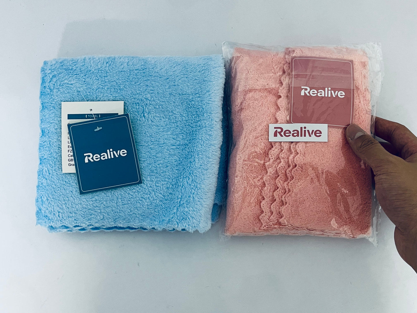 Realive Burp Cloths, Super Soft & Highly Absorbent Coral Fleece, 20 x 10 Inch Gentle & Large Burp Rugs for Baby Sensitive Skin - Burping Cloths for Newborn Essential, 2 Pack