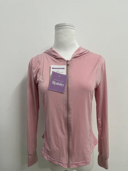 Redaisy Tracksuits Pink Hooded Sports Jacket - A New Favorite for Sun Protection and Fashion in Sports