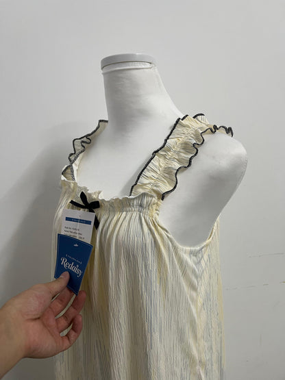 Redaisy Sleepwear Pale Yellow Camisole Nightgown - A Romantic and Comfortable Home Choice