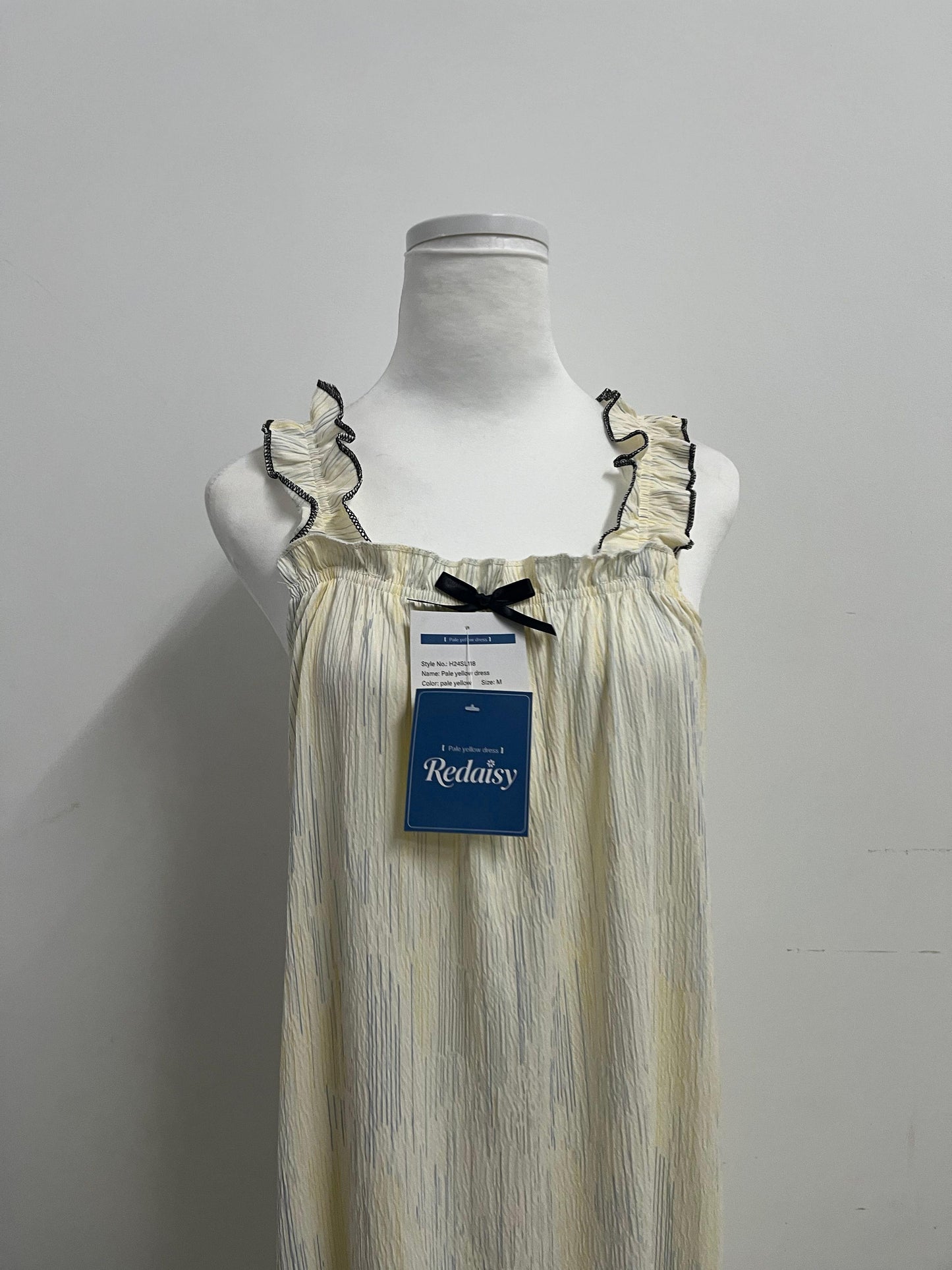 Redaisy Sleepwear Pale Yellow Camisole Nightgown - A Romantic and Comfortable Home Choice