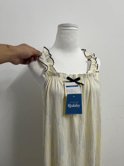 Redaisy Sleepwear Pale Yellow Camisole Nightgown - A Romantic and Comfortable Home Choice