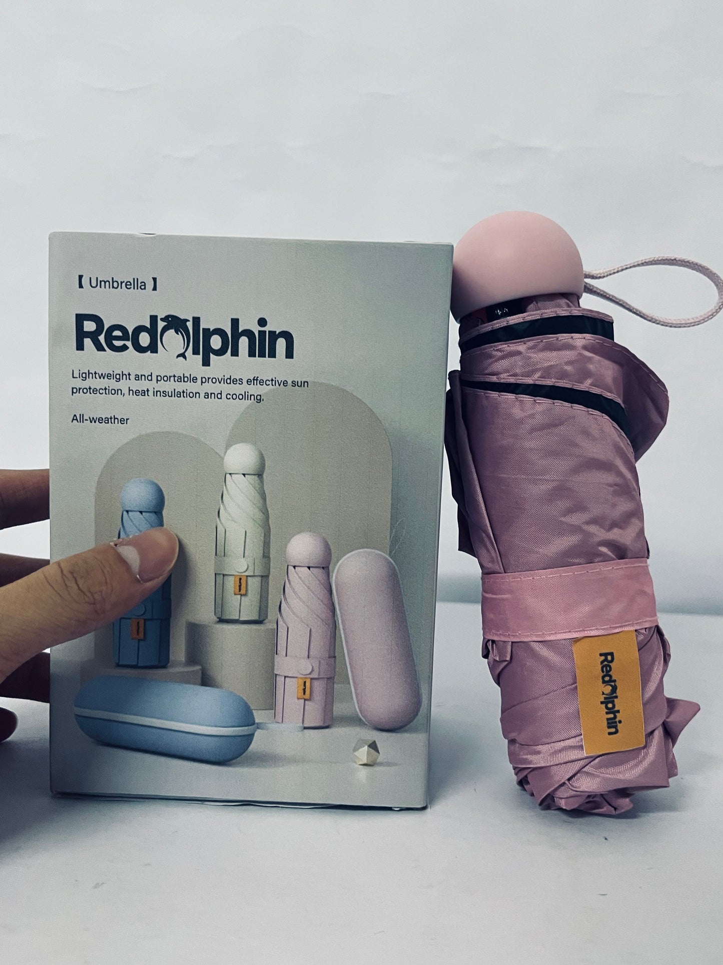 Redolphin Travel Mini Umbrella for Purse With Case Small Compact UV Sun Protection Sun Lightweight Tiny Pocket Manual Open Close Umbrella for Women Kids and Adult