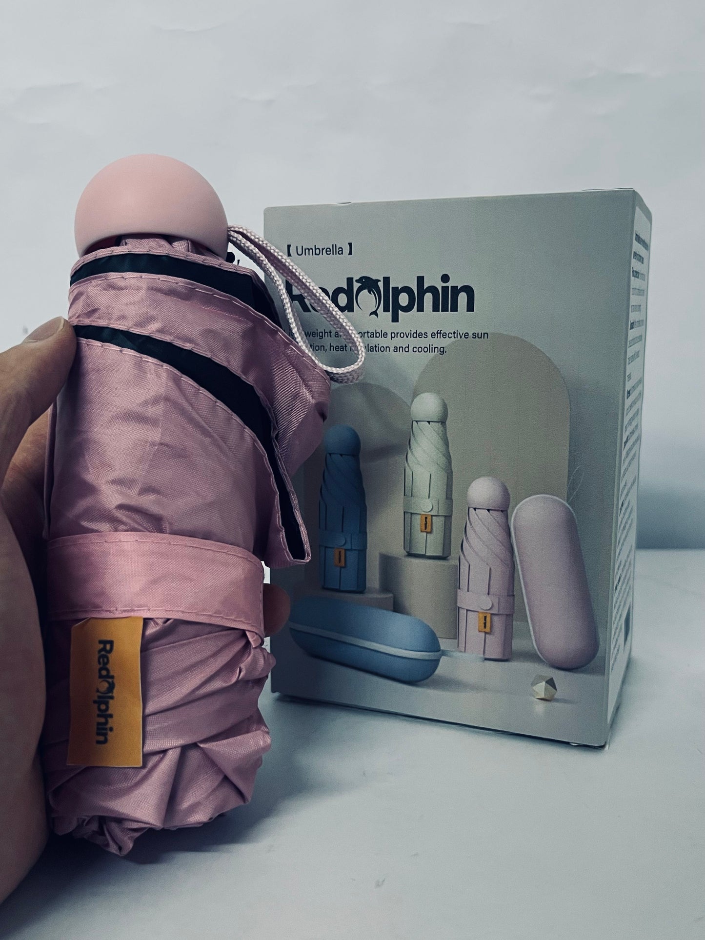 Redolphin Travel Mini Umbrella for Purse With Case Small Compact UV Sun Protection Sun Lightweight Tiny Pocket Manual Open Close Umbrella for Women Kids and Adult