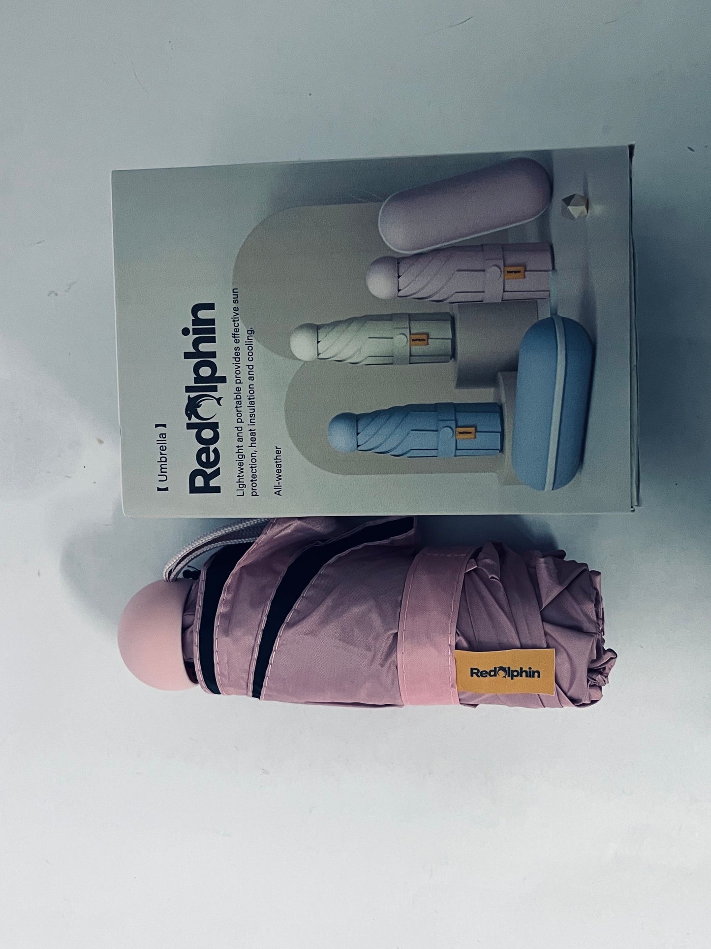 Redolphin Travel Mini Umbrella for Purse With Case Small Compact UV Sun Protection Sun Lightweight Tiny Pocket Manual Open Close Umbrella for Women Kids and Adult