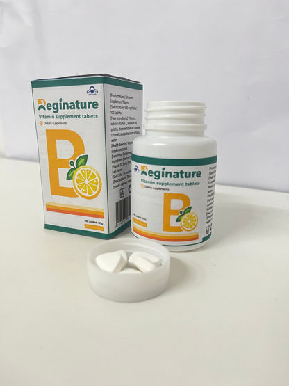 Reginature Vitamin B Complex Supplement Tablets - Dietary Nutritional Supplement (120g)
