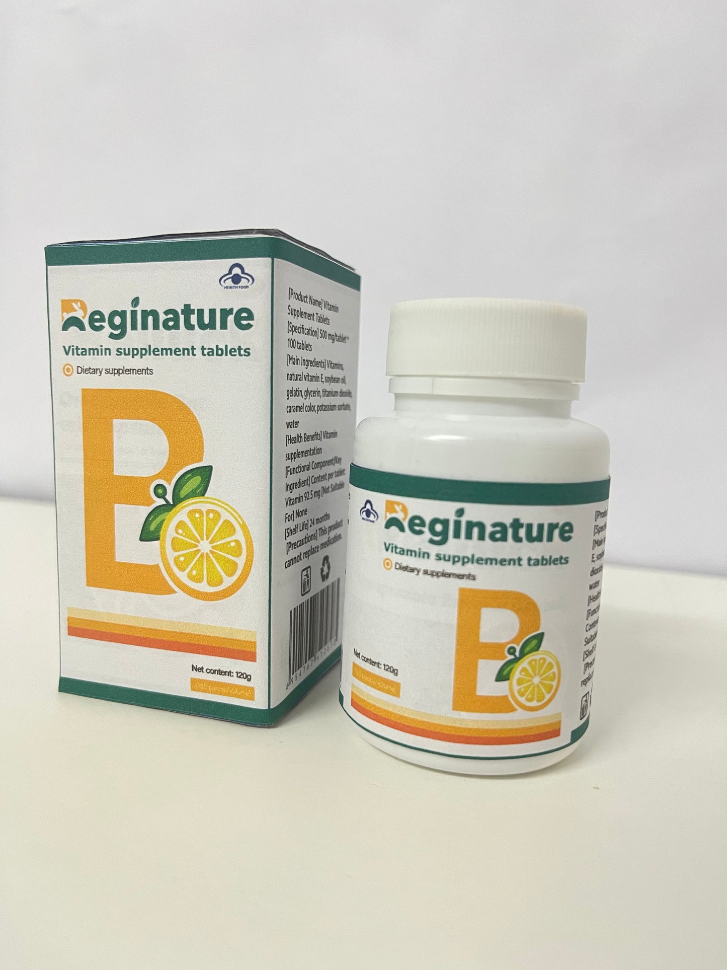 Reginature Vitamin B Complex Supplement Tablets - Dietary Nutritional Supplement (120g)