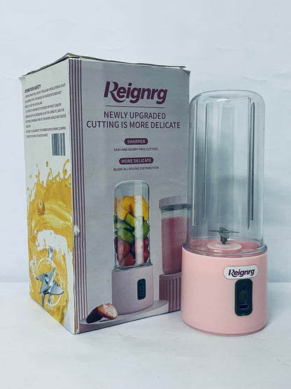 Reignrg Mini Portable Juicer Electric Wireless USB Charging 4 Leaf Blade Small Juicer Cup for Fresh Juice Milkshake at Home Office School Outdoors ABS PC Material 300ml Capacity