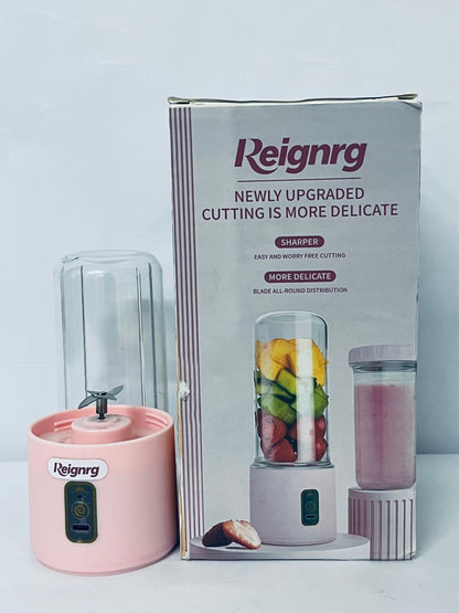 Reignrg Mini Portable Juicer Electric Wireless USB Charging 4 Leaf Blade Small Juicer Cup for Fresh Juice Milkshake at Home Office School Outdoors ABS PC Material 300ml Capacity