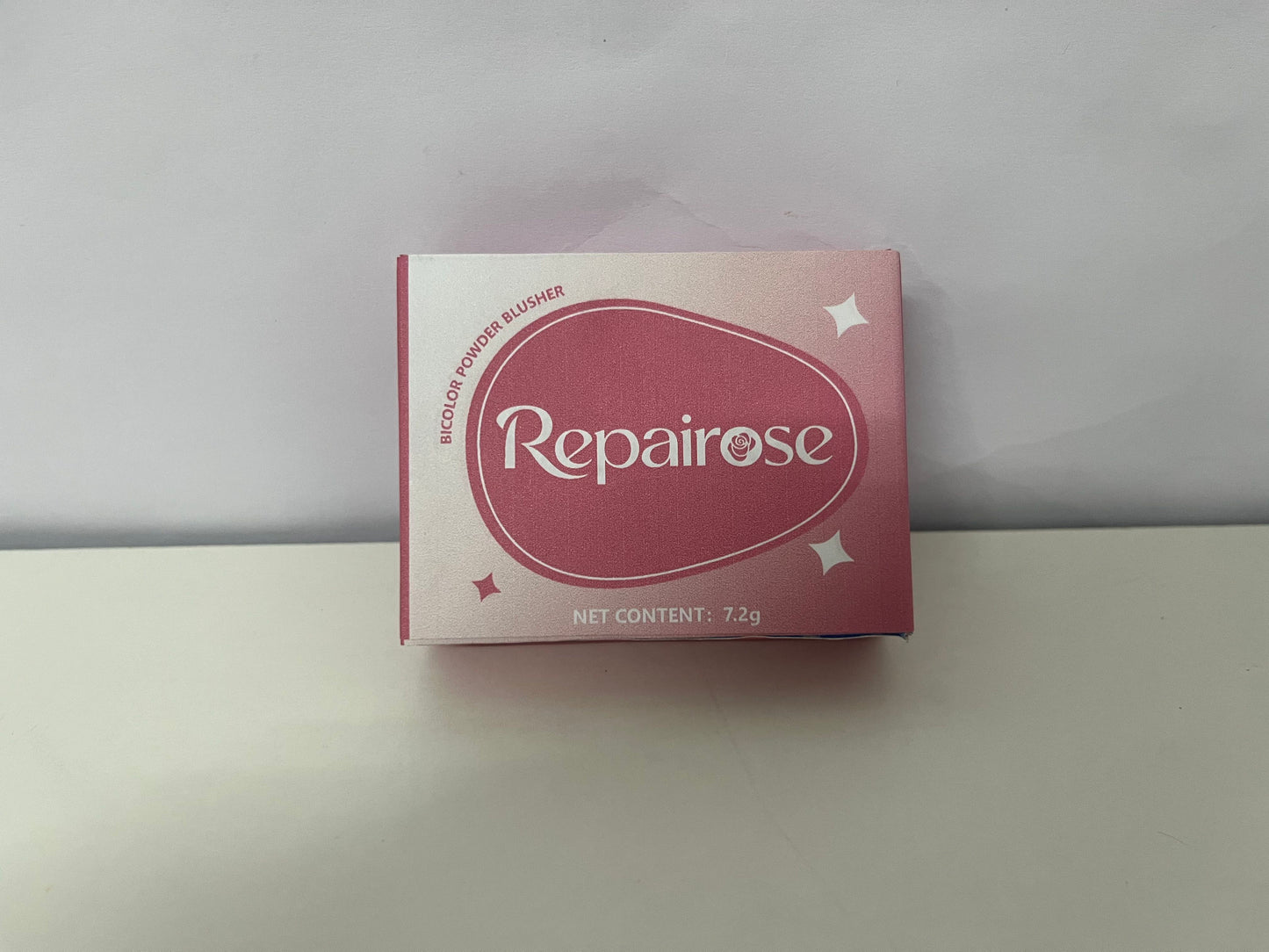 Repairose Bicolor Powder Blusher: Light Peach & Warm Orange Dual-Tone Cheek Color with Sweet Pink Gradient Packaging