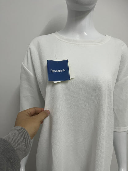 【Researchic Textured Oversized T-Shirt】—— Effortless Comfort & Minimalist Style