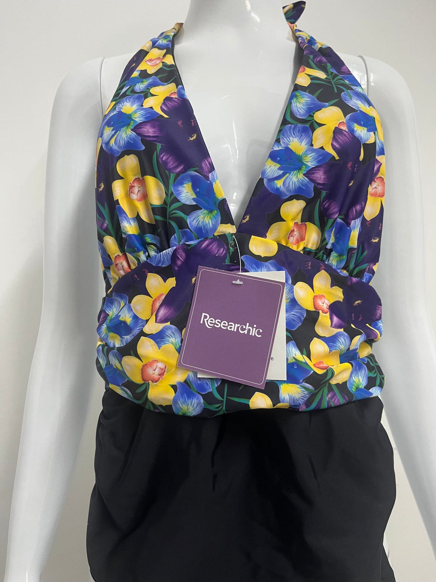 【Researchic Floral Halter One-Piece Swimsuit】—— Bold Style for Confident Beach Days