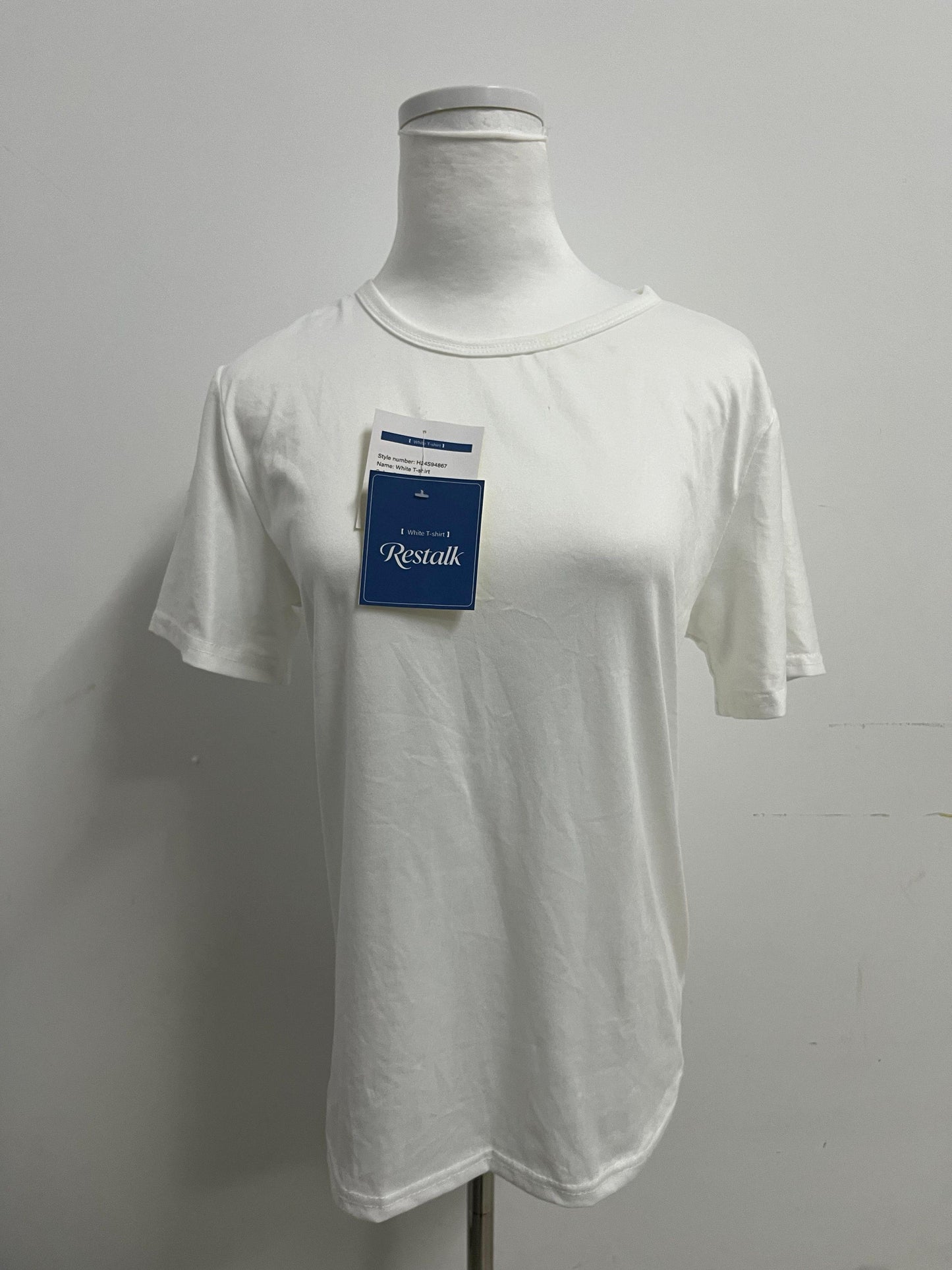 Restalk T-shirts White Simple T - shirt —— Classic and Versatile, Comfort First