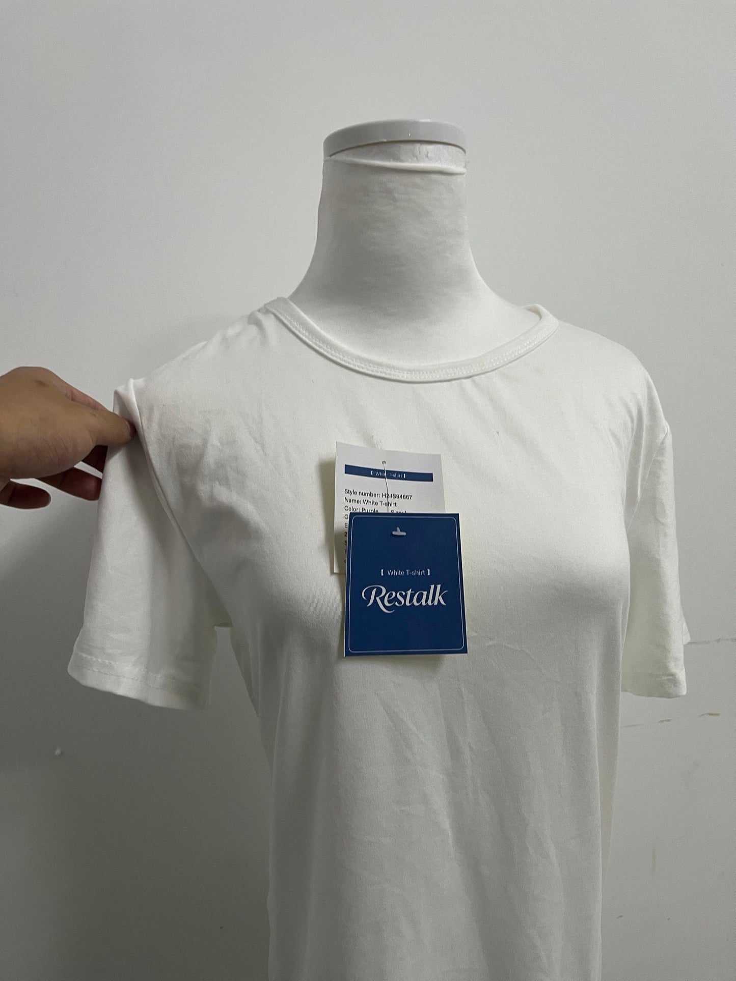 Restalk T-shirts White Simple T - shirt —— Classic and Versatile, Comfort First