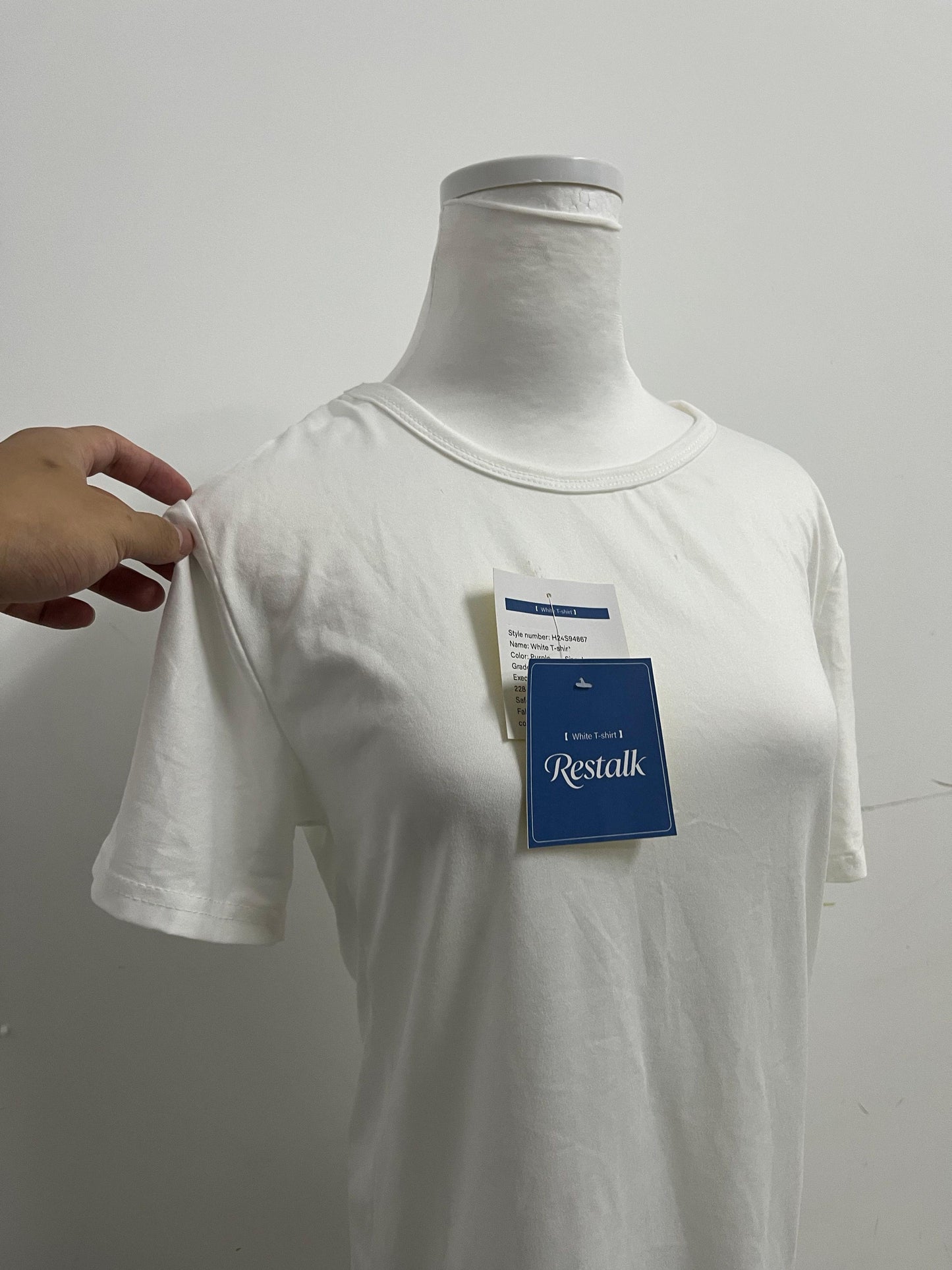 Restalk T-shirts White Simple T - shirt —— Classic and Versatile, Comfort First
