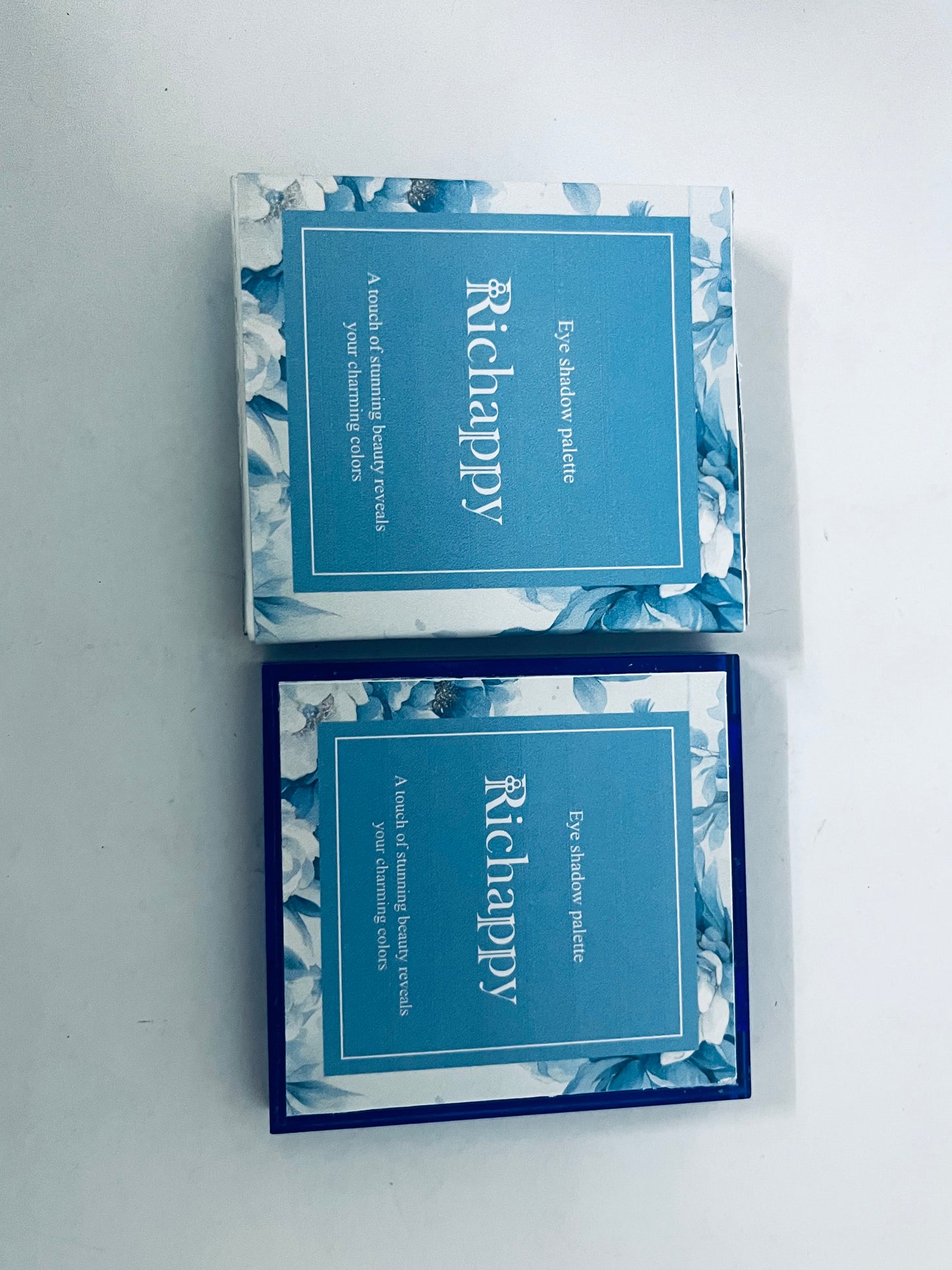 Richappy 9 Colors Blue Eyeshadow Palette, Highly Pigmented Matte & Shimmer & Glitter Eye Shadow, Long-Lasting Waterproof Eye Makeup Palette for Daily & Party Looks