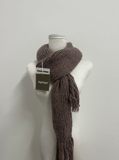 Rightiger Scarfs Oversized Long Knit Winter Scarf (Mocha Brown)