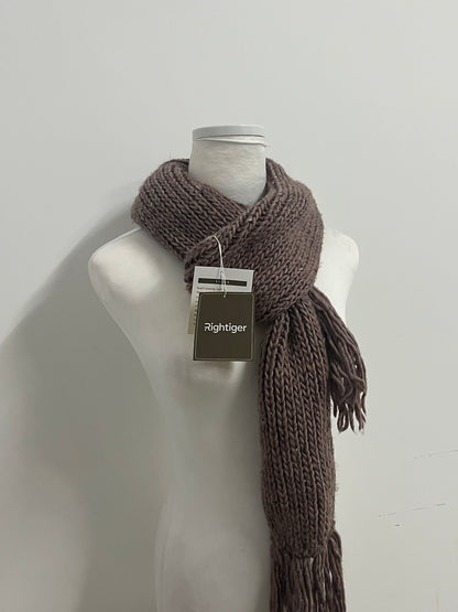 Rightiger Scarfs Oversized Long Knit Winter Scarf (Mocha Brown)