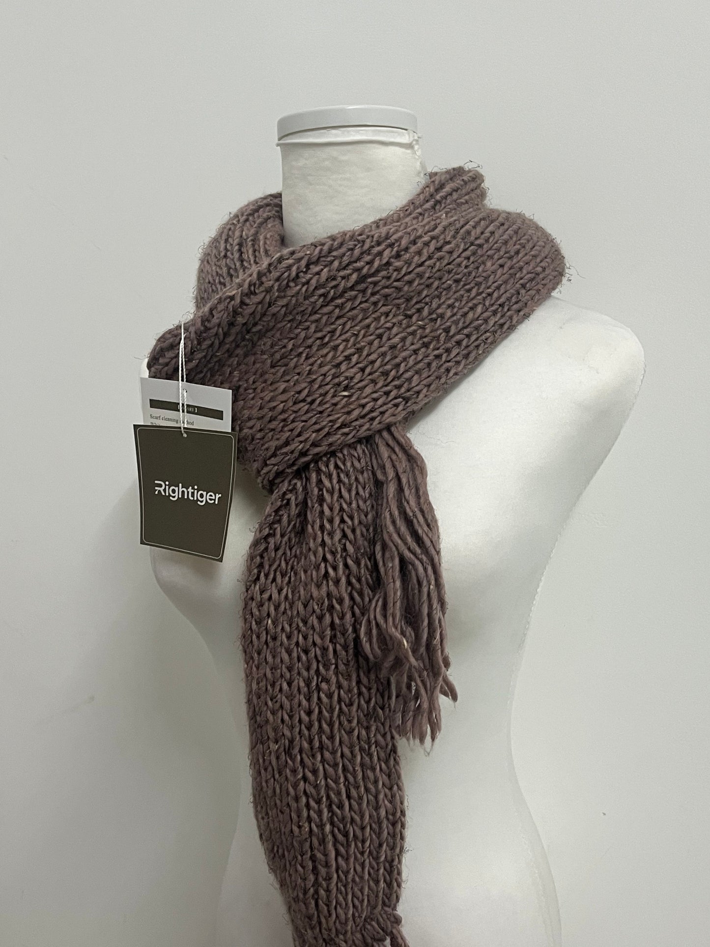 Rightiger Scarfs Oversized Long Knit Winter Scarf (Mocha Brown)