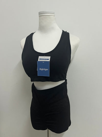 Rightiger Tracksuits: Black Slim-Fit Cut-Out Racerback Tank Top ✨