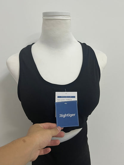 Rightiger Tracksuits: Black Slim-Fit Cut-Out Racerback Tank Top ✨