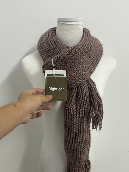 Rightiger Scarfs Oversized Long Knit Winter Scarf (Mocha Brown)