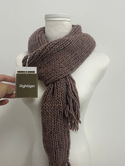 Rightiger Scarfs Oversized Long Knit Winter Scarf (Mocha Brown)