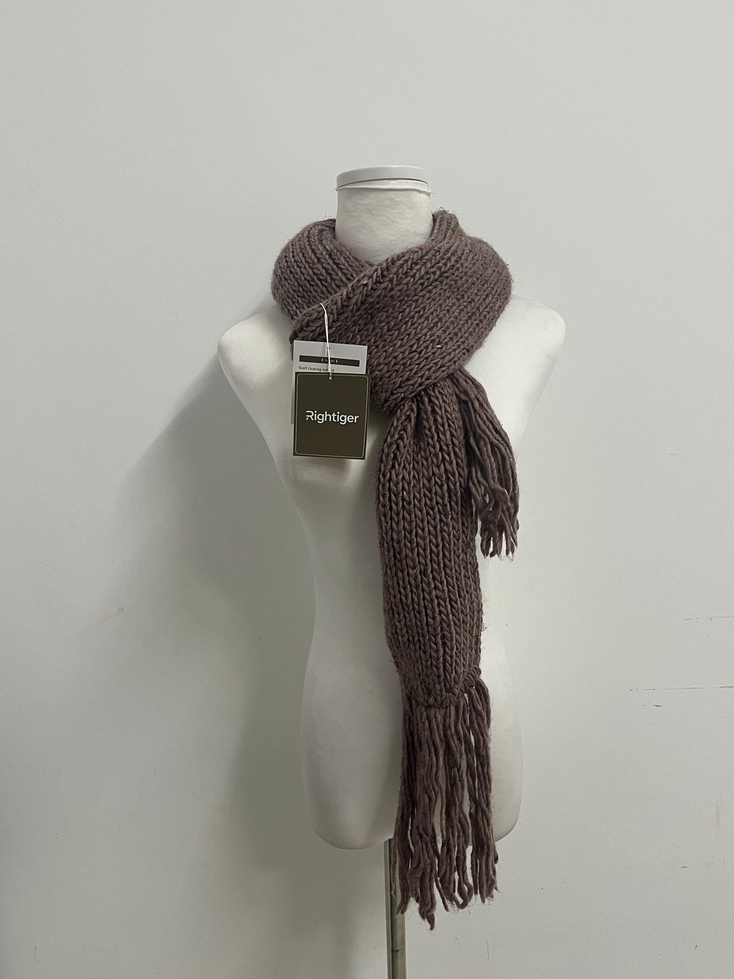Rightiger Scarfs Oversized Long Knit Winter Scarf (Mocha Brown)