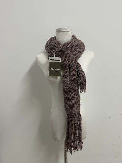 Rightiger Scarfs Oversized Long Knit Winter Scarf (Mocha Brown)