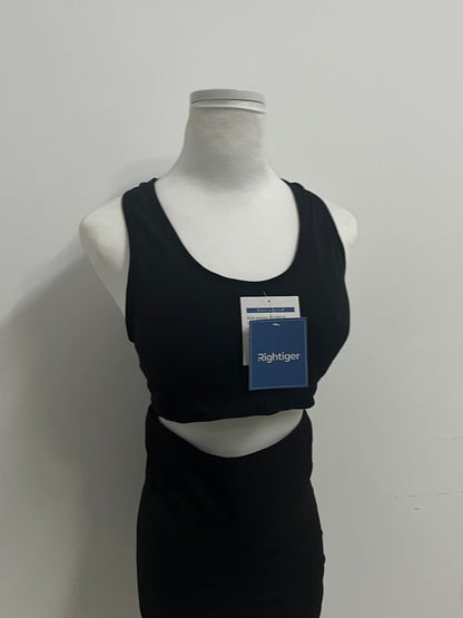 Rightiger Tracksuits: Black Slim-Fit Cut-Out Racerback Tank Top ✨