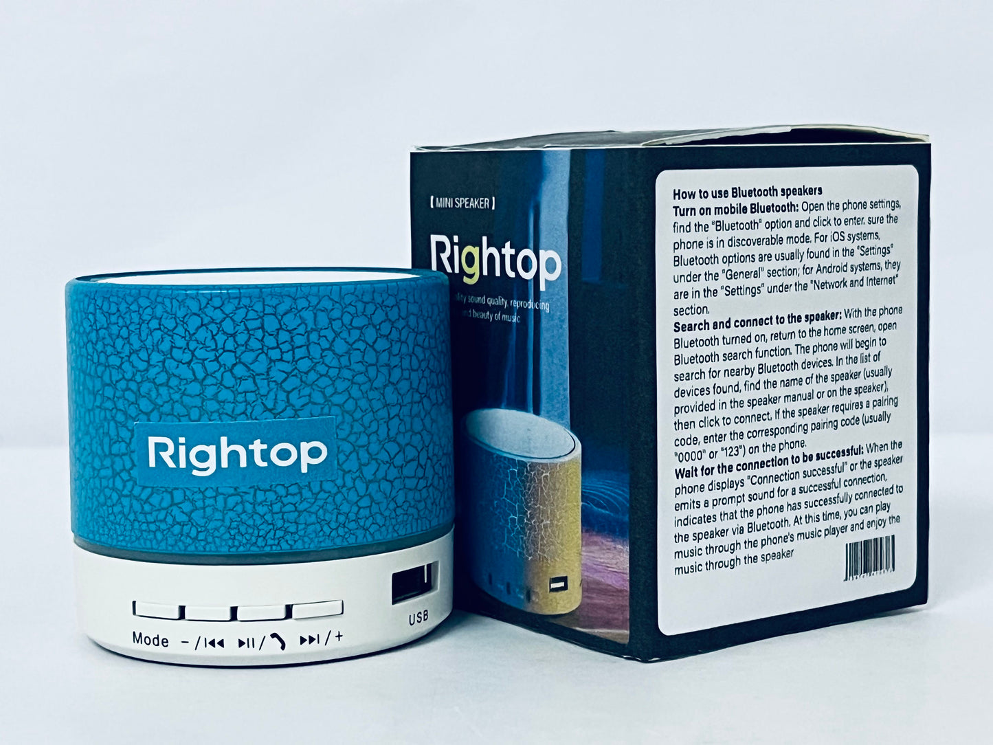 Rightop Loud speakers Mini Portable Bluetooth Speaker,Bluetooth Speakers Support USB, Aux Play for Outdoor, Indoor, Travel, Beach, Camping