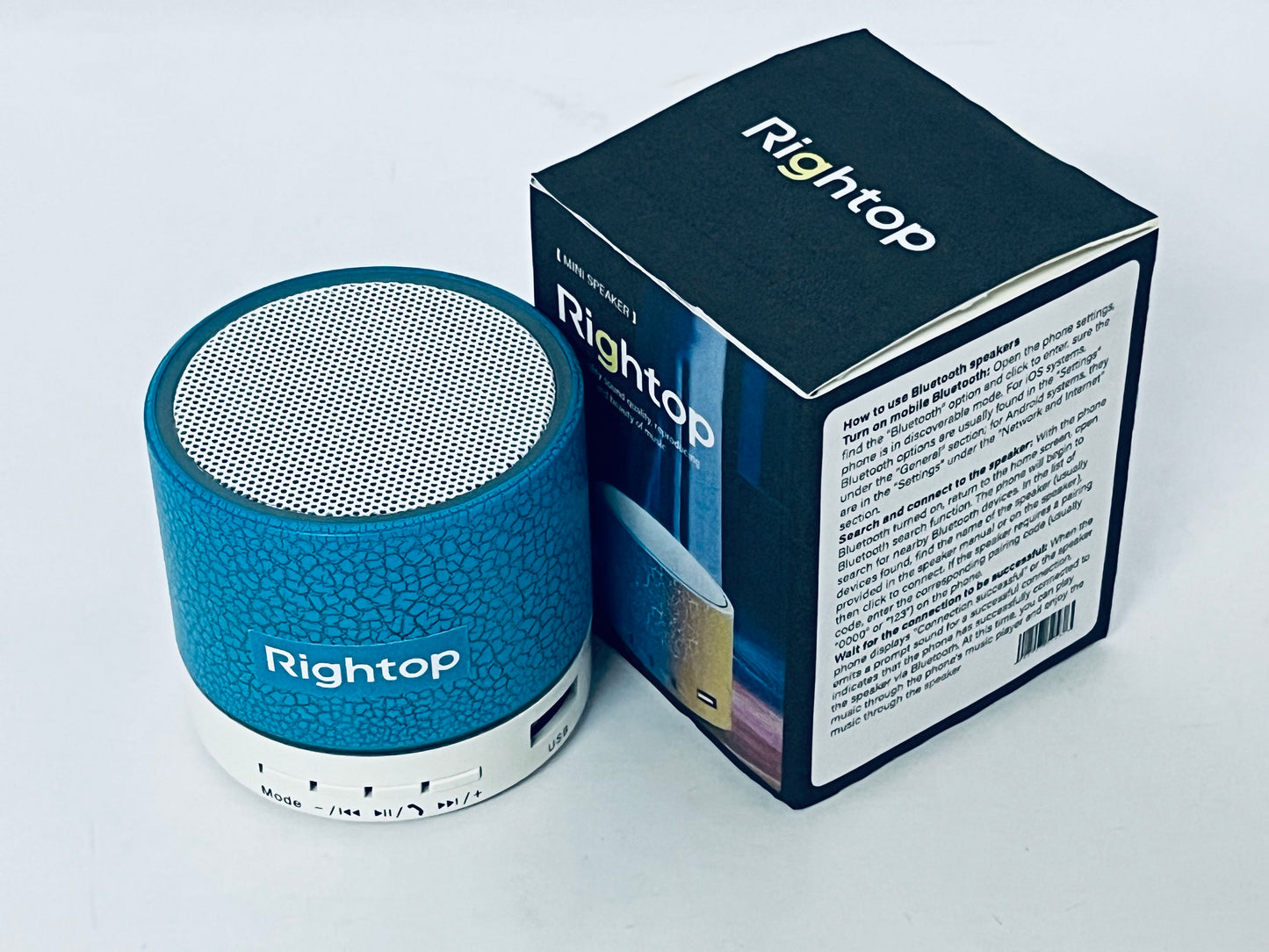 Rightop Loud speakers Mini Portable Bluetooth Speaker,Bluetooth Speakers Support USB, Aux Play for Outdoor, Indoor, Travel, Beach, Camping