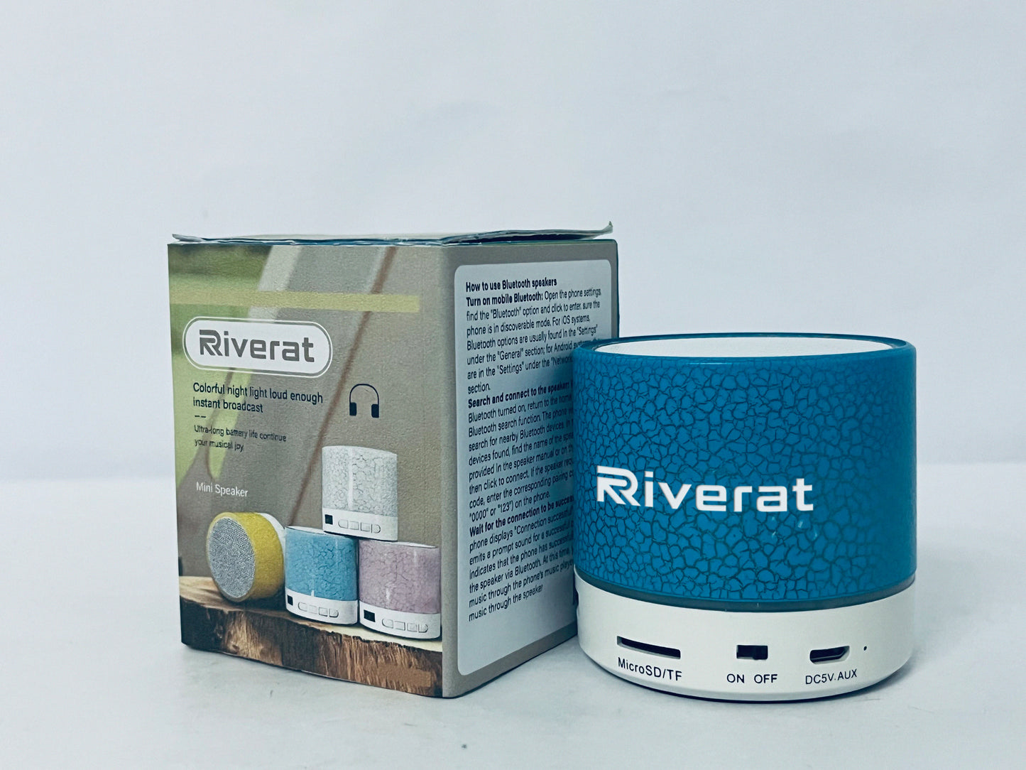 Riverat Colorful Crackle Bluetooth Mini Speaker Sound & Light Enjoyment, Vibrant Every Moment
