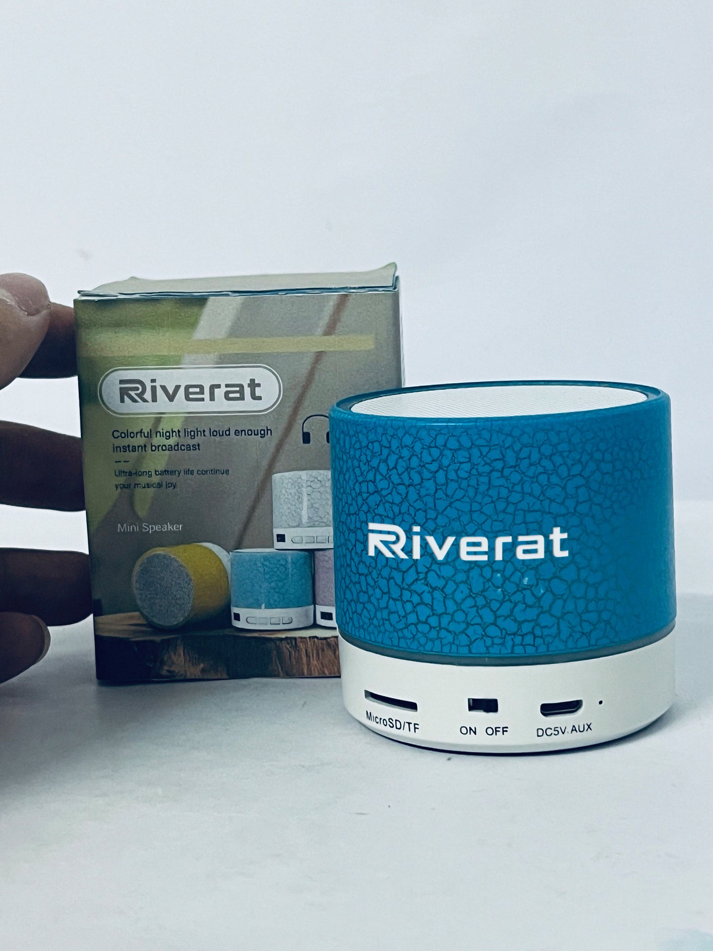 Riverat Colorful Crackle Bluetooth Mini Speaker Sound & Light Enjoyment, Vibrant Every Moment