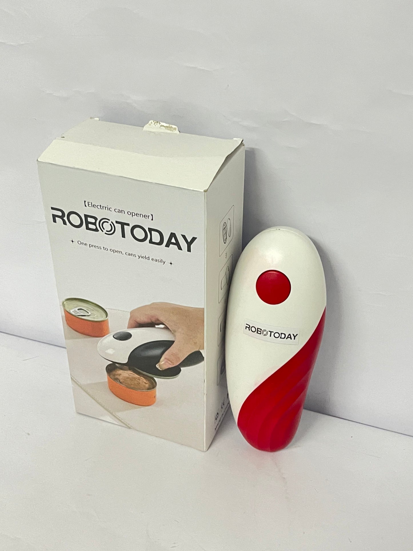 ROBOTODAY Electric Can Opener for Any Can Sizes Hand Free Food-Safe Automatic Can Opener Portable Battery Operated with Smooth Edge Red Automatic Can Opener Can Opener Electric Can Open