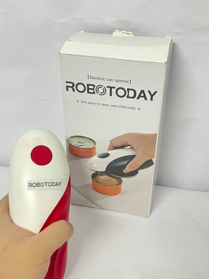 ROBOTODAY Electric Can Opener for Any Can Sizes Hand Free Food-Safe Automatic Can Opener Portable Battery Operated with Smooth Edge Red Automatic Can Opener Can Opener Electric Can Open