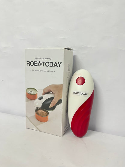 ROBOTODAY Electric Can Opener for Any Can Sizes Hand Free Food-Safe Automatic Can Opener Portable Battery Operated with Smooth Edge Red Automatic Can Opener Can Opener Electric Can Open