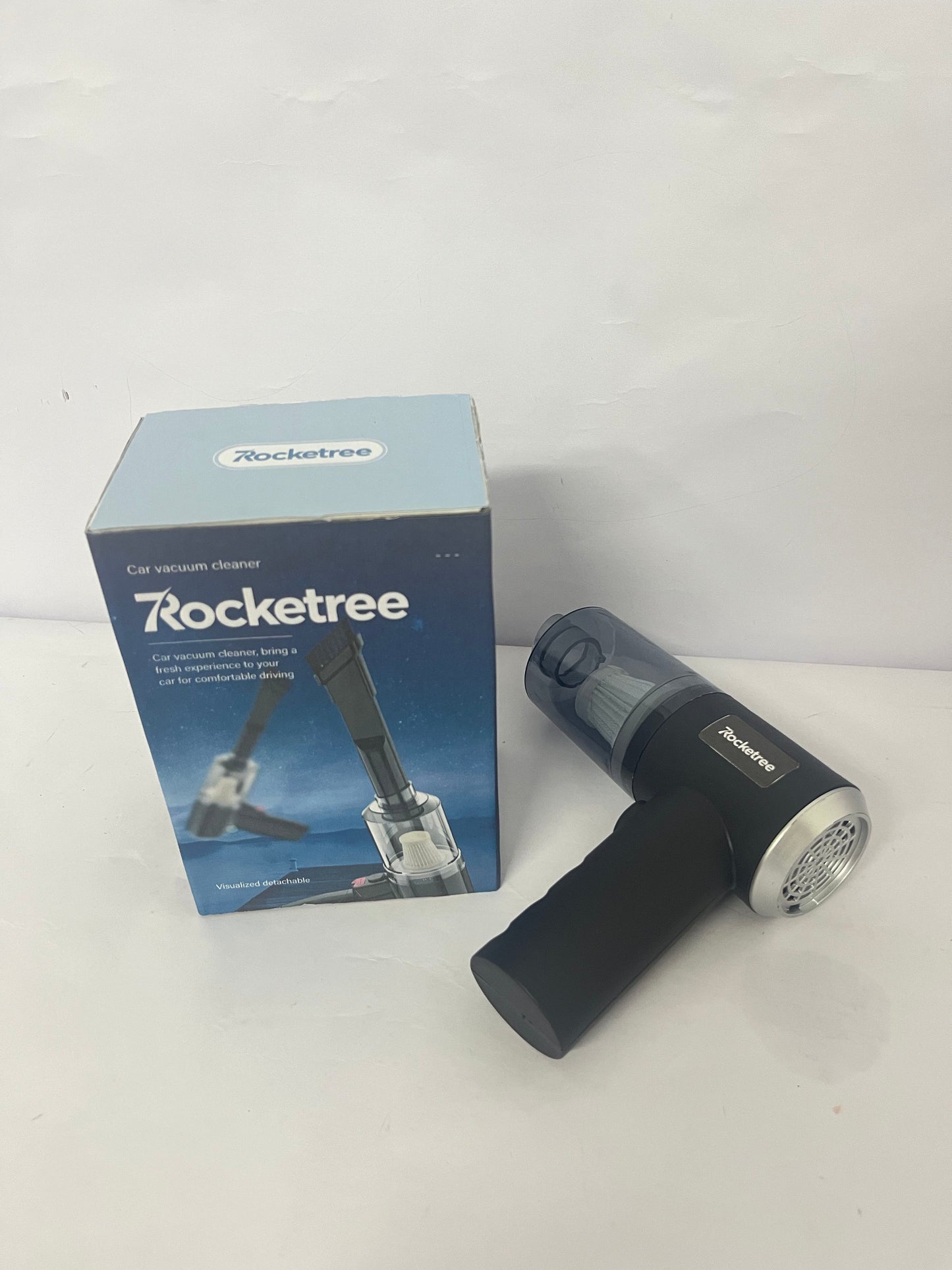 Rocketree Electric Compressed Air Duster & Vacuum 2 in 1, Dust Air Blower for Electronics Computers PC Keyboard Handheld Cordless Vacuum Cleaner - 3 Gear 50000RPM 6000mAh Rechargeable with Display