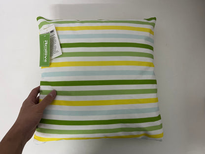[Rollive Pillows]——Rollive Fresh Striped Throw Pillow - 100% Cotton Breathable Sofa Cushion Bed Backrest