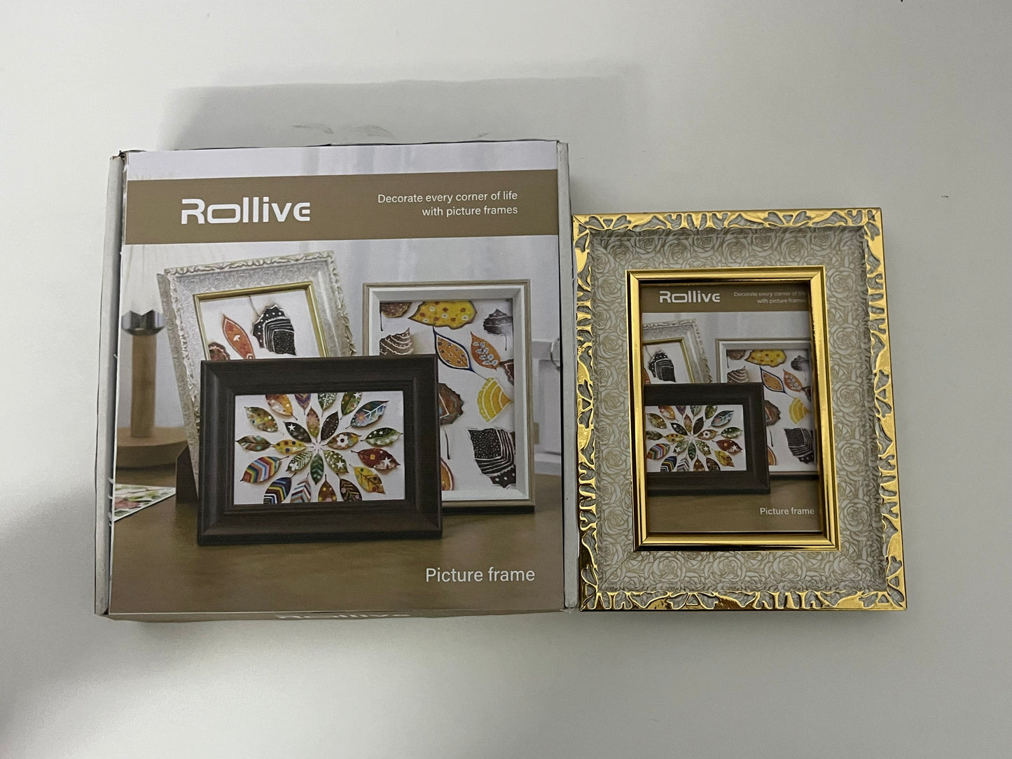 [Rollive Picture frames]——Rollive Vintage Gilded Carved Picture Frame - Luxury European-Style Tabletop Display Frame