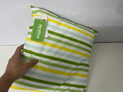 [Rollive Pillows]——Rollive Fresh Striped Throw Pillow - 100% Cotton Breathable Sofa Cushion Bed Backrest