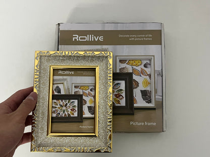 [Rollive Picture frames]——Rollive Vintage Gilded Carved Picture Frame - Luxury European-Style Tabletop Display Frame