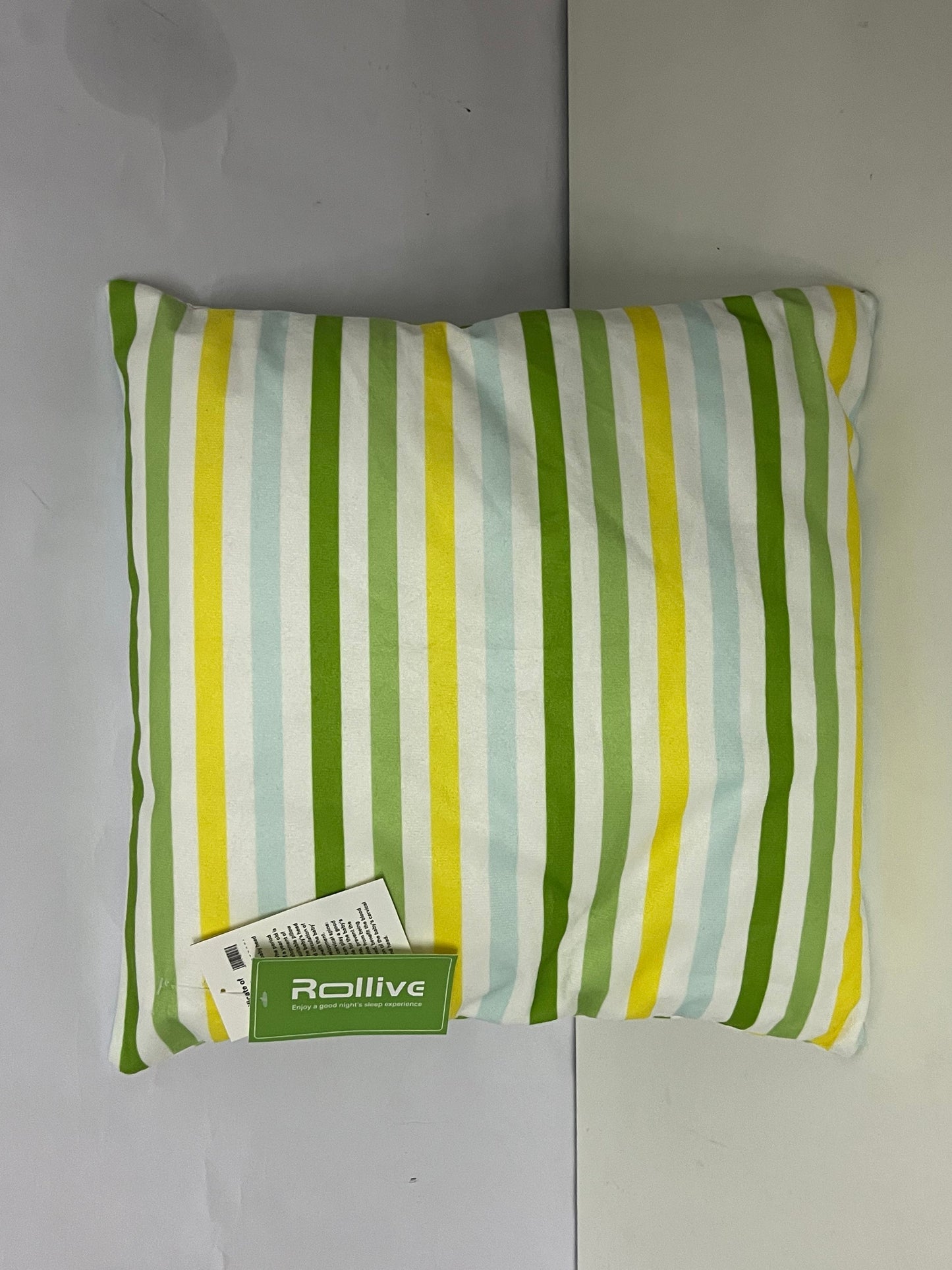 [Rollive Pillows]——Rollive Fresh Striped Throw Pillow - 100% Cotton Breathable Sofa Cushion Bed Backrest