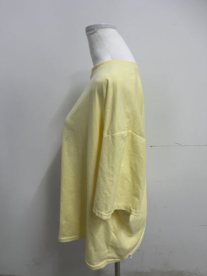 Romancear Light Yellow Loose T-Shirts Lazy & Casual Comfortable & Skin-Friendly Trendy Item for Daily Outfits