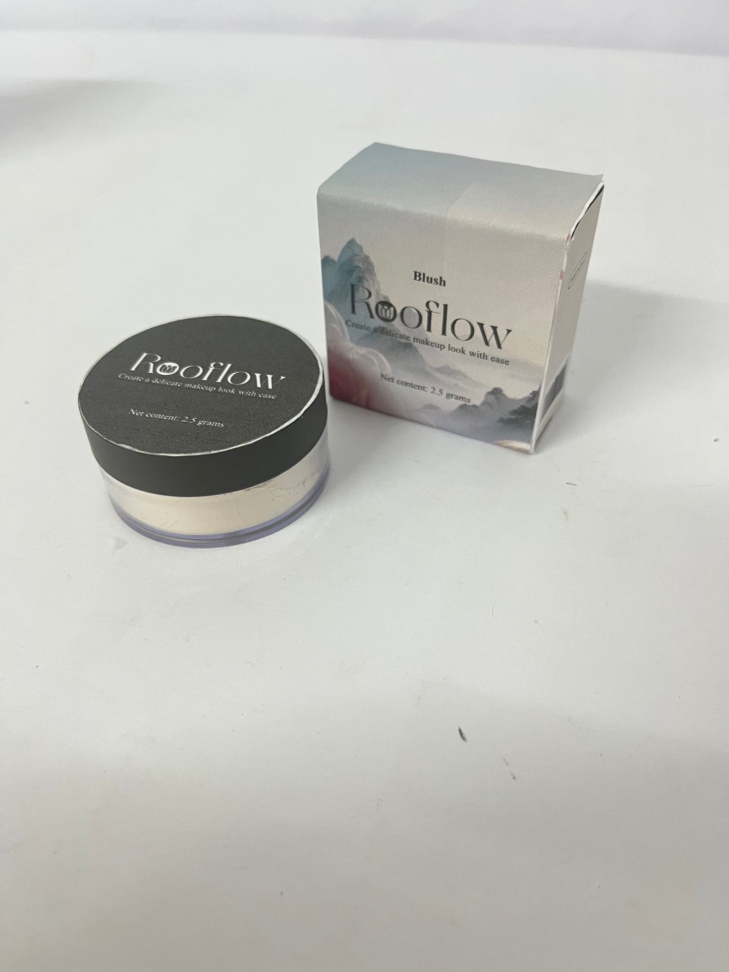 Rooflow Loose face powder Loose Powder Blush Air Cushion, Natural Blusher for Cheeks, Highly Pigmented Blush Makeup Easy to Blend, All Day Wear