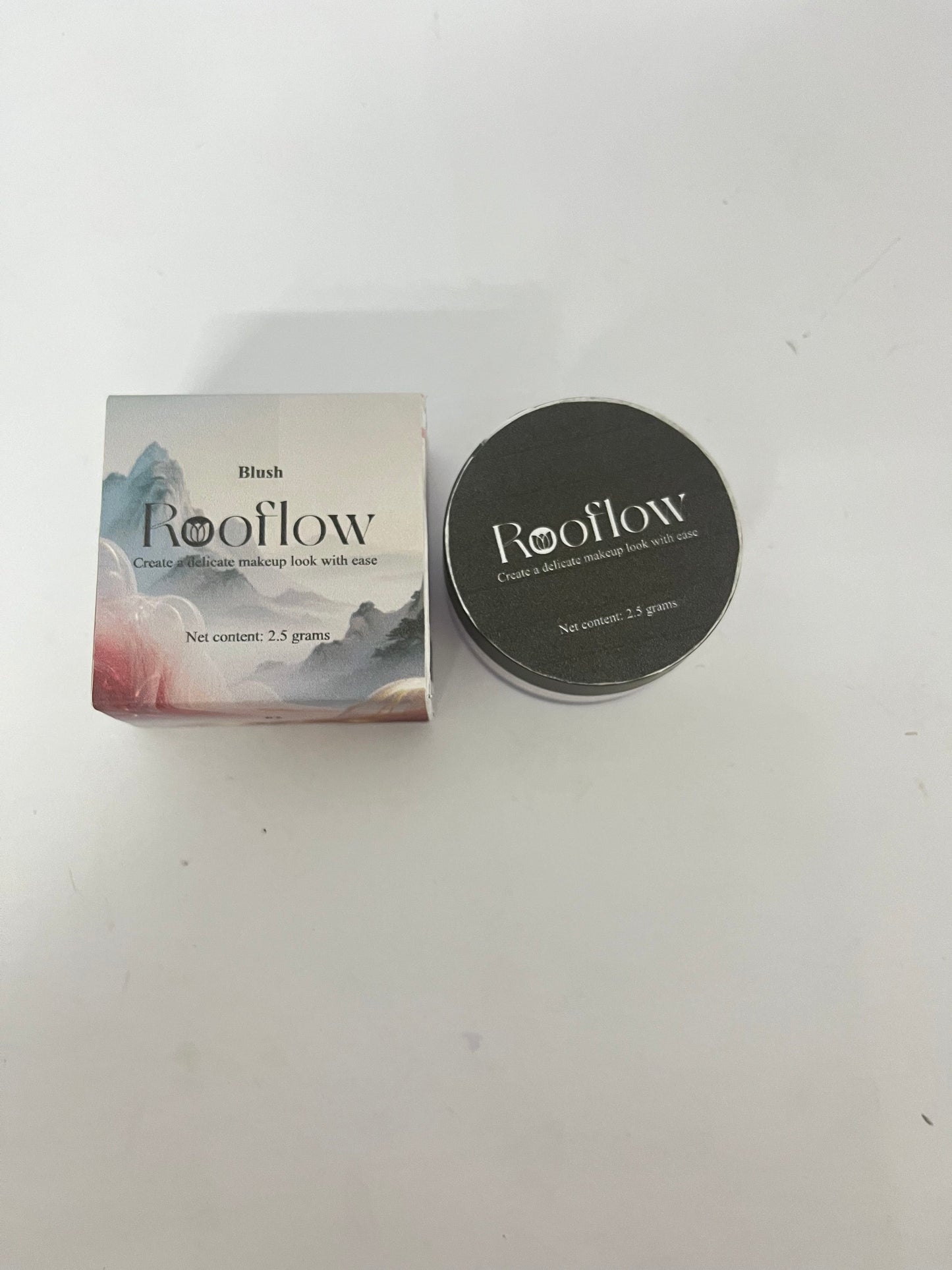 Rooflow Loose face powder Loose Powder Blush Air Cushion, Natural Blusher for Cheeks, Highly Pigmented Blush Makeup Easy to Blend, All Day Wear