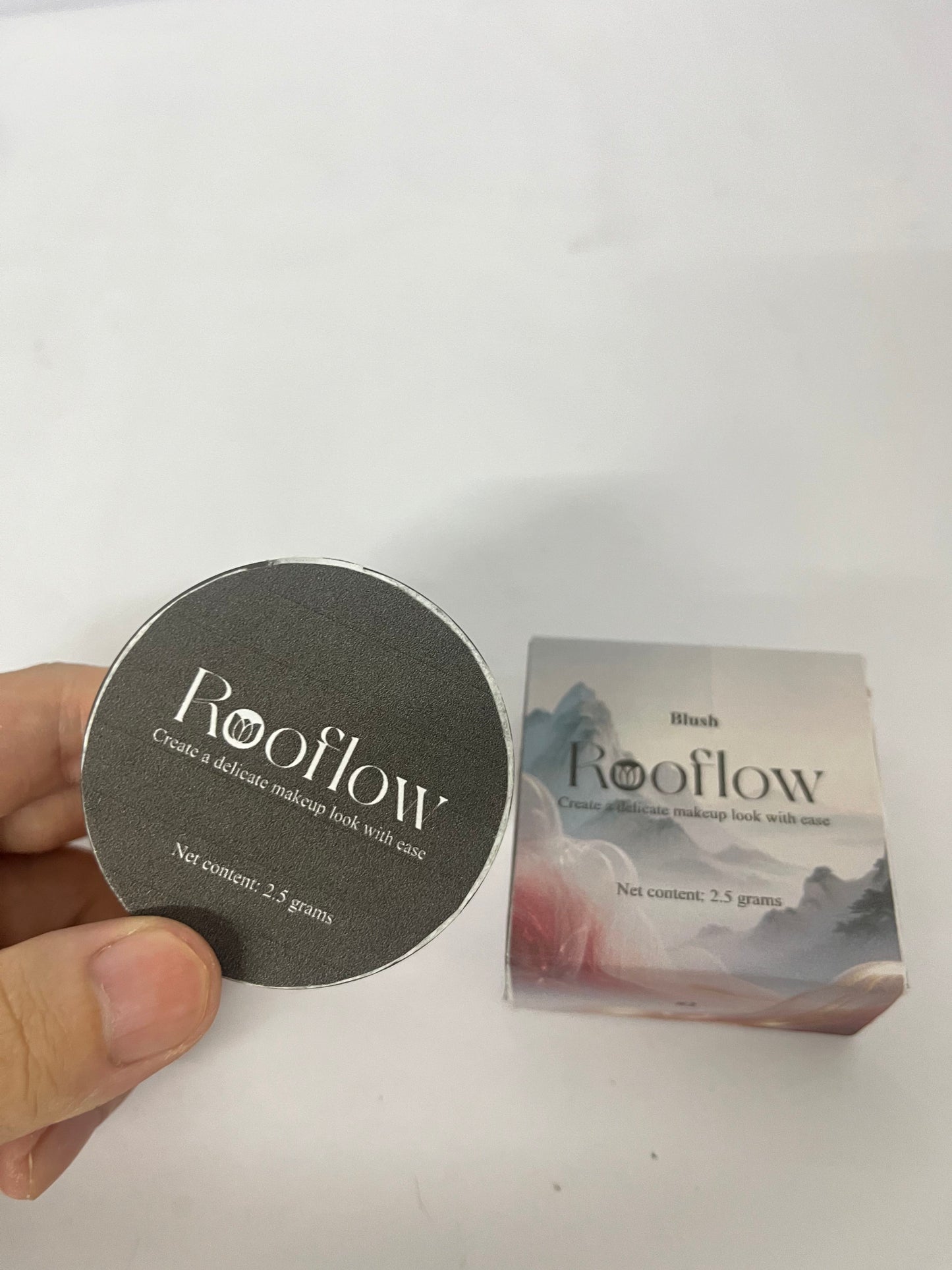 Rooflow Loose face powder Loose Powder Blush Air Cushion, Natural Blusher for Cheeks, Highly Pigmented Blush Makeup Easy to Blend, All Day Wear