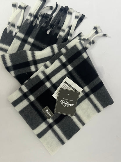 Rubyes Cozy Tartan Check Merino Wool Scarf, Long Warm Lightweight Winter Classic Scarves w/Gift Box
