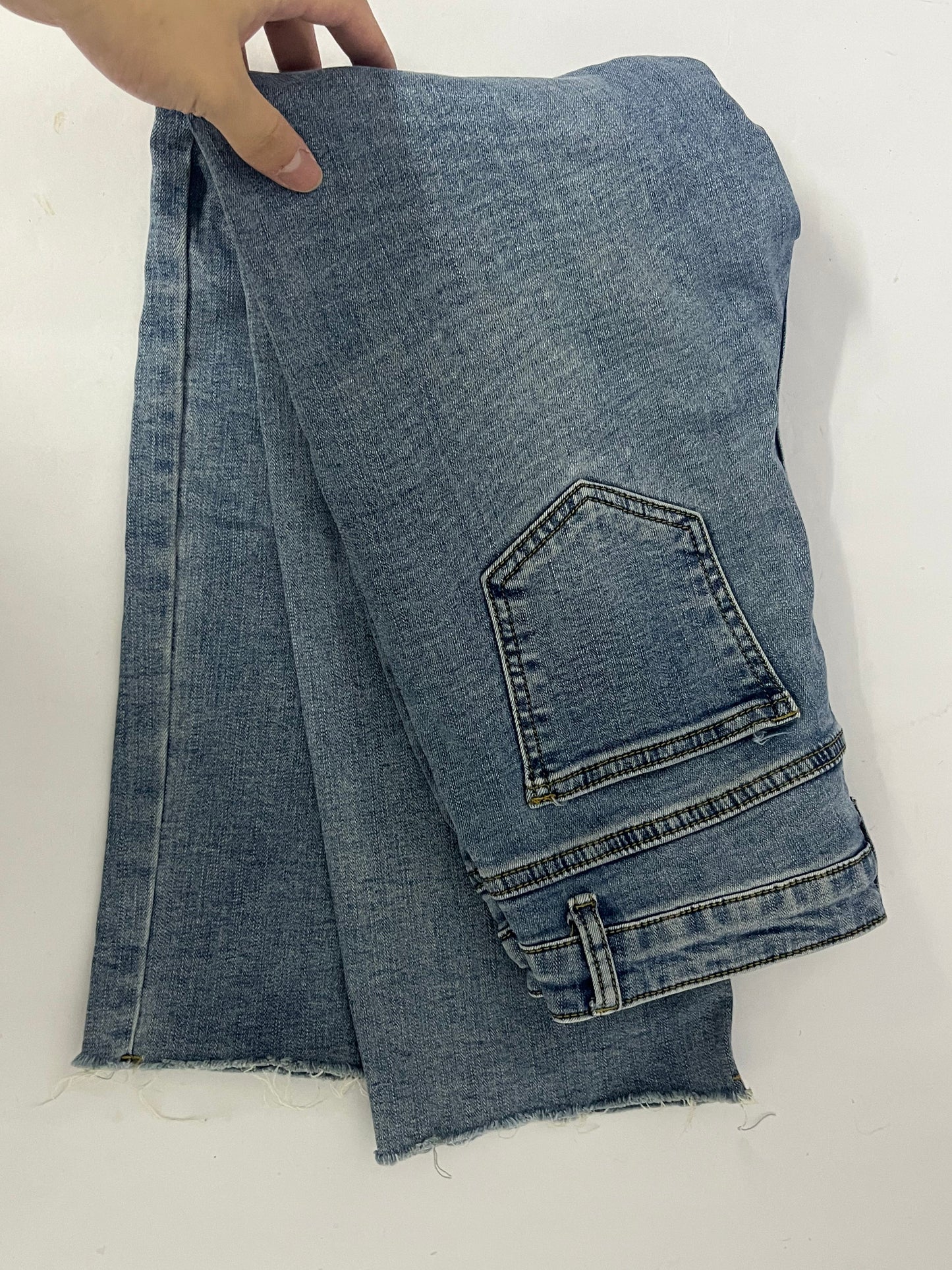 Rubyes Women's Skinny Jeans Straight Leg High Waisted Stretchy Ankle Denim Pants with Patch Pockets